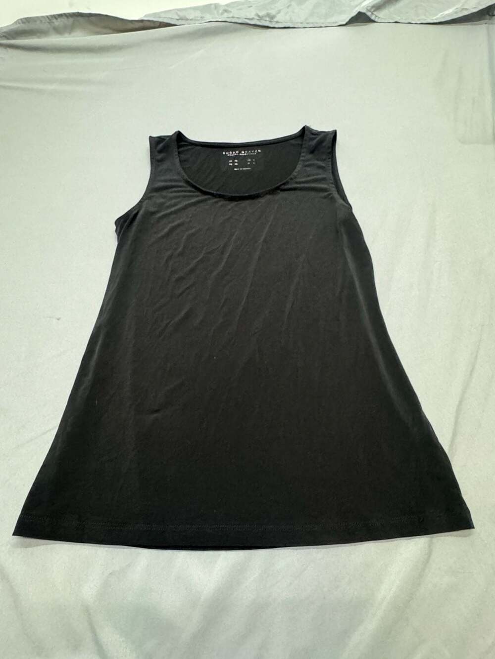 Susan Graver Modern Essentials Tank Top Size XS Black Scoop Neck